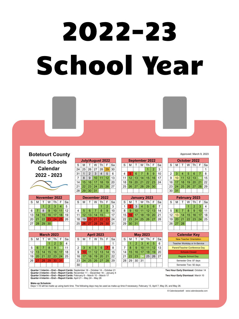 Calendar Botetourt County Public Schools
